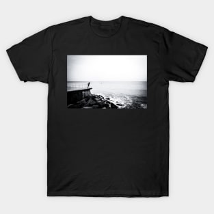 Solitary man at Cromer beach in Norfolk T-Shirt